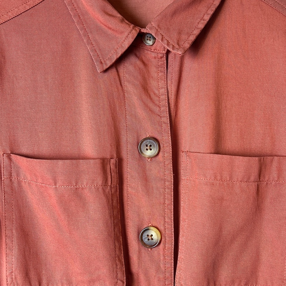 Marine Layer Baked Clay “Joni” Rust Jumpsuit - Button Front Drawstring Waist S - Picture 3 of 9